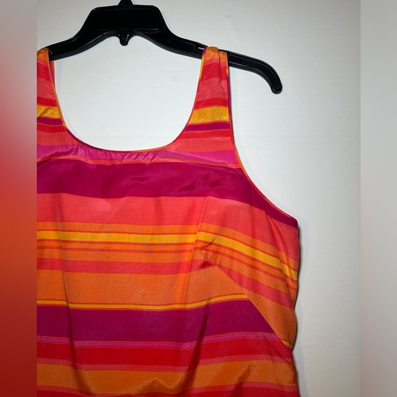 Oleg Cassini Orange Pink And Yellow Bodycon Dress Size 10 - Picture 3 of 7